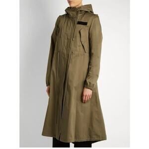 MM6 Maison Margiela Hooded Cotton-gabardine Trench Coat sz US 10 /EU 42 $795